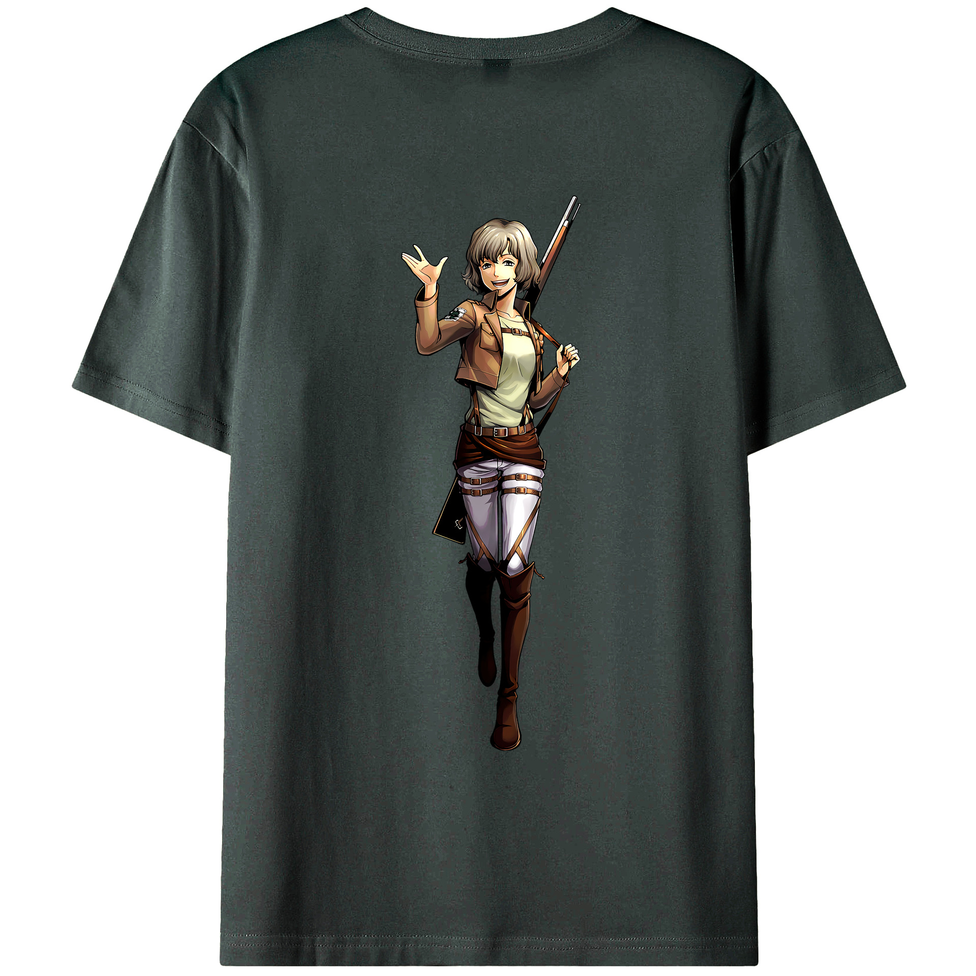 （画像用） 進撃の巨人 ヒツチ Attack on Titan Hitch 綿100％ メンズ半袖Tシャツ（バックプリント） 通気性